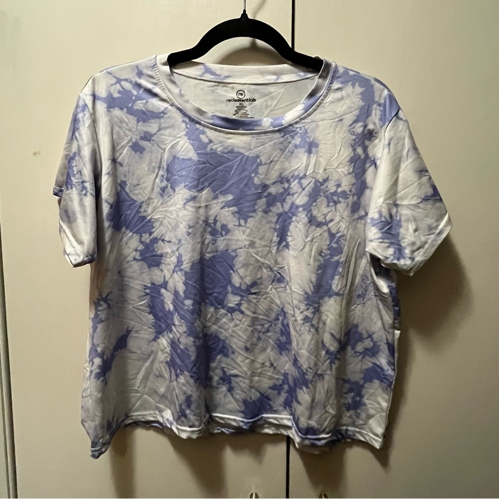 Tie-Dye Women's Top - Blue and White